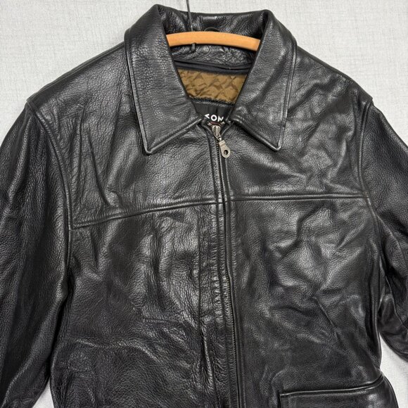 Vintage Wilsons Leather Black Jacket Full Zip Front Quilted Liner Size S - Picture 5 of 14